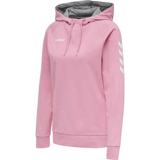HUMMEL GO COTTON HOODIE WOMAN, COTTON CANDY, packshot