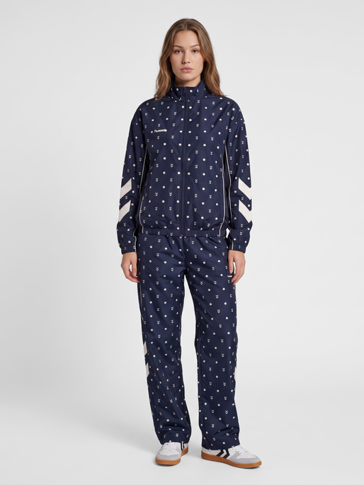 hmlI-D RIPSTOP TRACK JACKET, NIGHT SKY/MARSHMALLOW, model