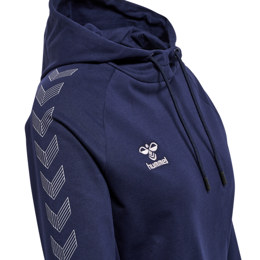 hmlMOVE GRID COTTON HOODIE WOMAN, MARINE, packshot