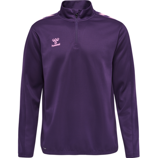 hmlCORE XK HALF ZIP POLY SWEAT, ACAI, packshot