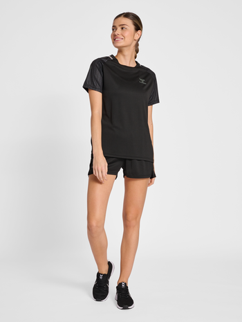hmlONGRID POLY SHORTS WO, JET BLACK, model