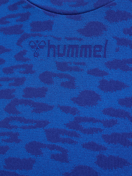hmlMT LEO SEAMLESS CROP T-SHIRT L/S, OLYMPIAN BLUE/SODALITE BLUE ME, packshot