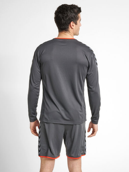 hmlAUTHENTIC POLY JERSEY L/S, ASPHALT, model