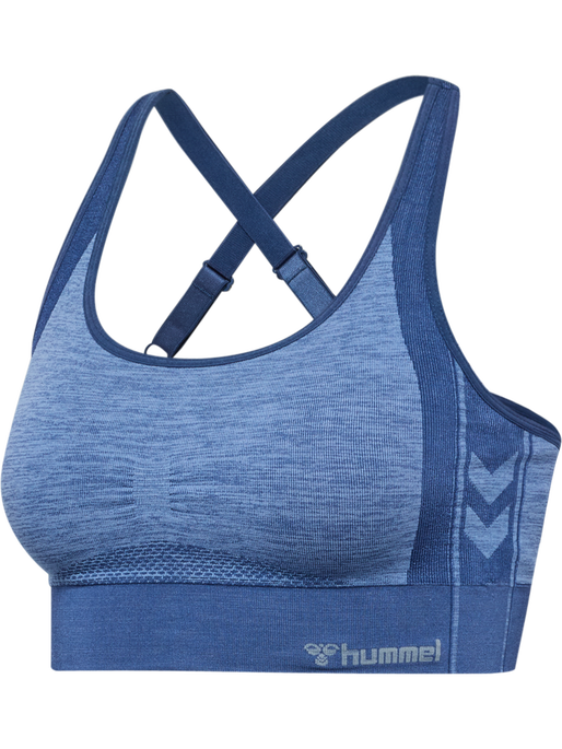 hmlMT SHINE SEAMLESS SPORTS BRA, BLUE INDIGO MELANGE hmlMT SHINE SEAMLESS SPORTS BRA, BLUE INDIGO MELANGE, packshot