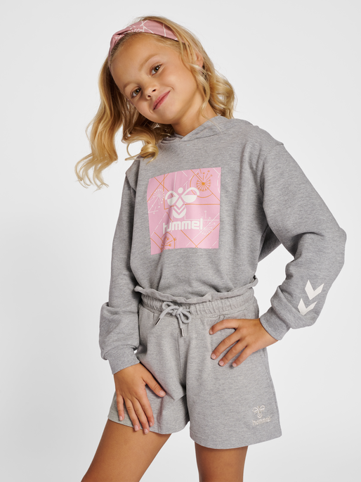 hmlJADA HOODIE, GREY MELANGE, model