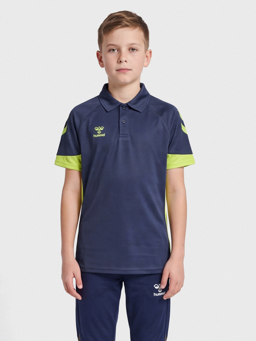 hmlLEAD FUNCTIONAL KIDS POLO, DARK DENIM, model