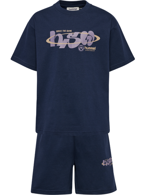 hmlJR LOOSE SET HS GRAPHIC, DRESS BLUES hmlJR LOOSE SET HS GRAPHIC, DRESS BLUES, packshot