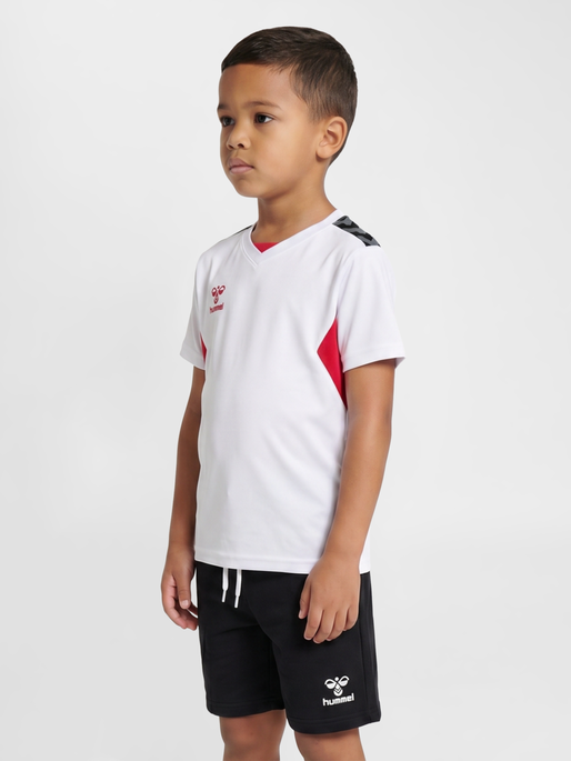 hmlAUTHENTIC PL JERSEY S/S KIDS, WHITE/TRUE RED, model