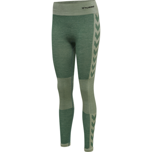 hmlCLEA SEAMLESS MID WAIST TIGHTS, LAUREL WREATH/LILY PAD MELANGE, packshot