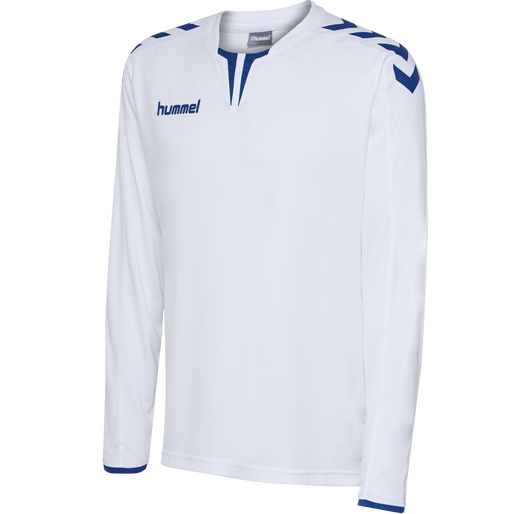 CORE LS POLY JERSEY, WHITE/TRUE BLUE, packshot
