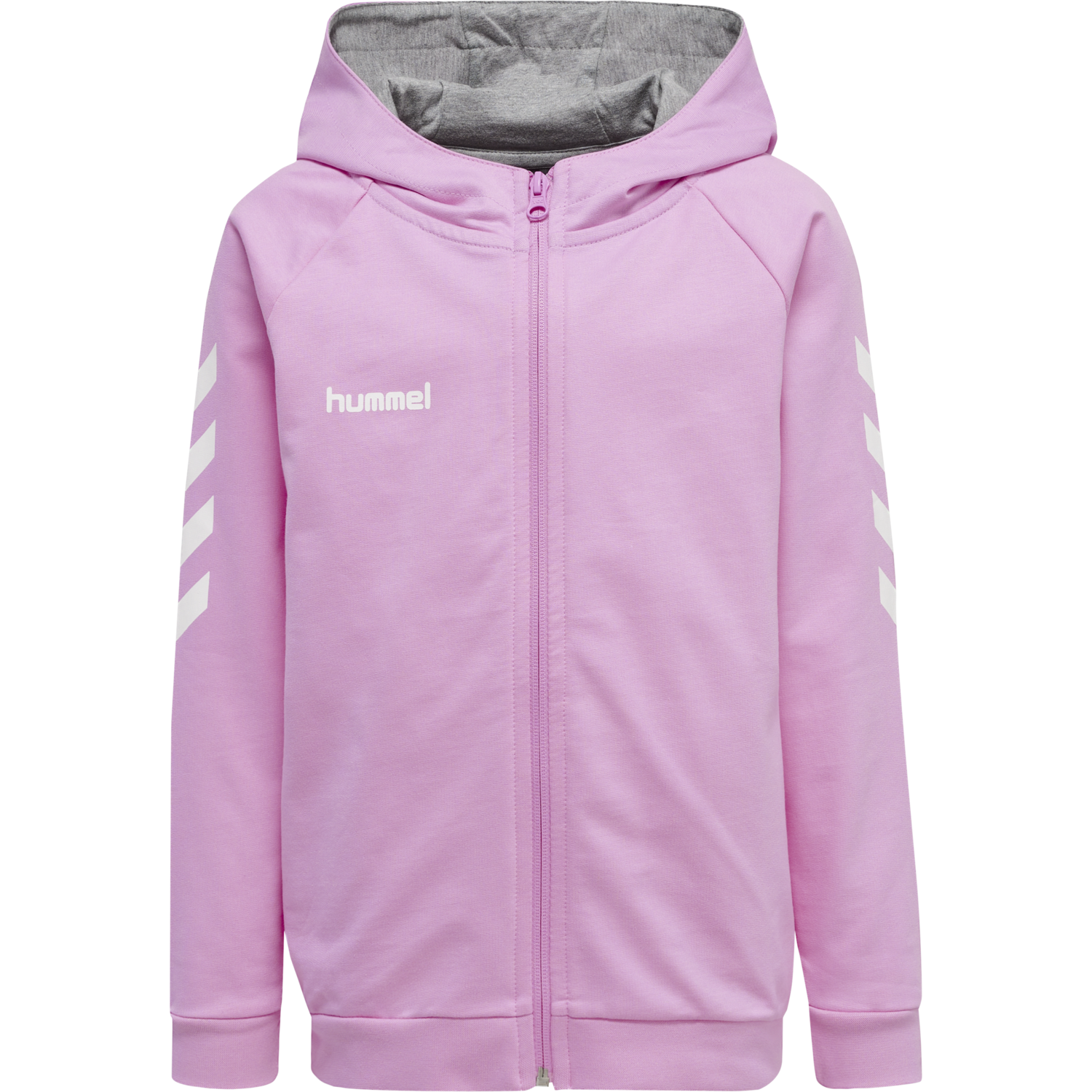 HUMMEL GO KIDS COTTON ZIP HOODIE, ORCHID, packshot