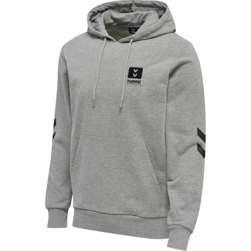 hmlLGC GRAHAM HOODIE, GREY MELANGE, packshot