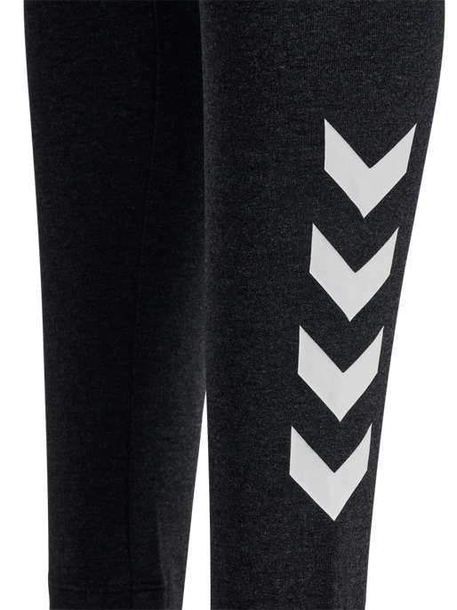 hmlJR LOGO TIGHTS, BLACK MELANGE hmlJR LOGO TIGHTS, BLACK MELANGE, packshot