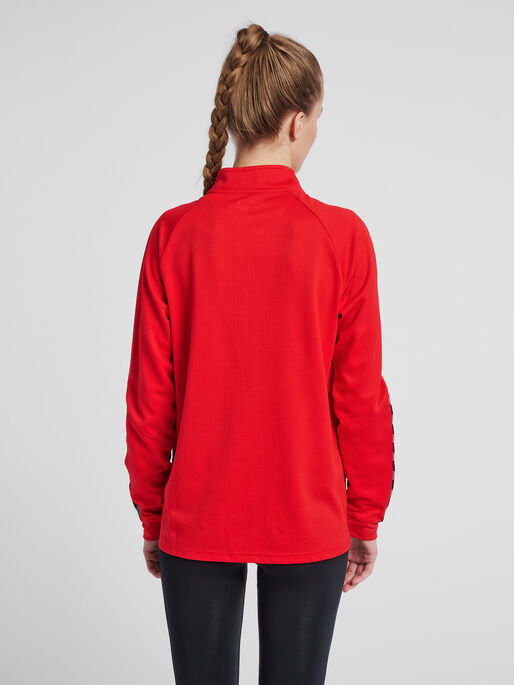 hmlAUTHENTIC WOMEN POLY ZIP JACKET, TRUE RED, model