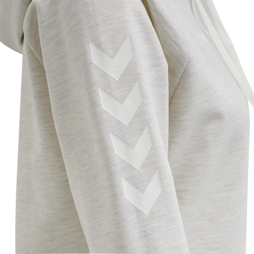 HMLGO COTTON HOODIE WOMAN, EGRET MELANGE, packshot