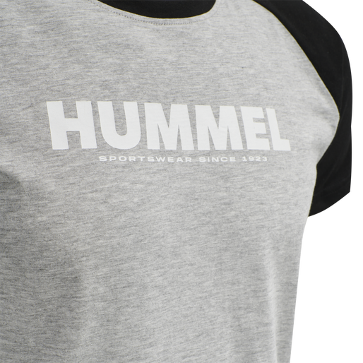 hmlLEGACY BLOCKED T-SHIRT, GREY MELANGE, packshot