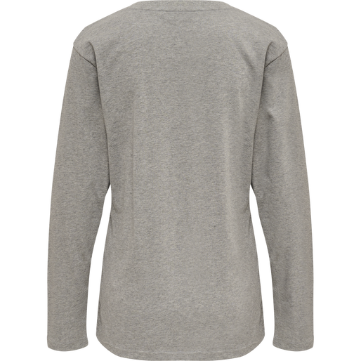 hmlRED BASIC T-SHIRT L/S WOMAN, GREY MELANGE, packshot