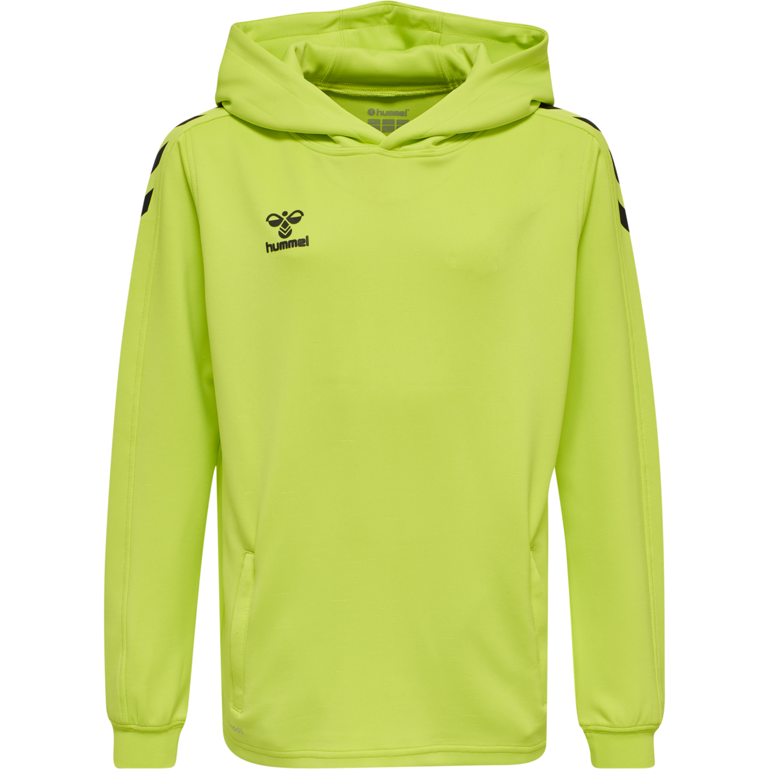 hmlCORE XK POLY KIDS SWEAT HOODIE, LIME POPSICLE, packshot