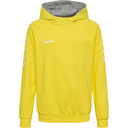 HUMMEL GO KIDS COTTON HOODIE, BLAZING YELLOW HUMMEL GO KIDS COTTON HOODIE, BLAZING YELLOW, packshot