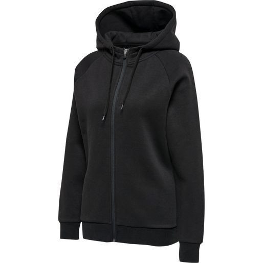 hmlRED HEAVY ZIP HOODIE WOMAN, BLACK, packshot