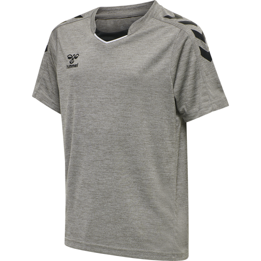 hmlCORE XK POLY JERSEY S/S KIDS, GREY MELANGE, packshot