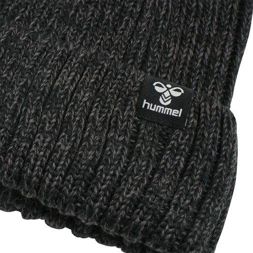 hmlALTA BEANIE, BLACK MELANGE, packshot