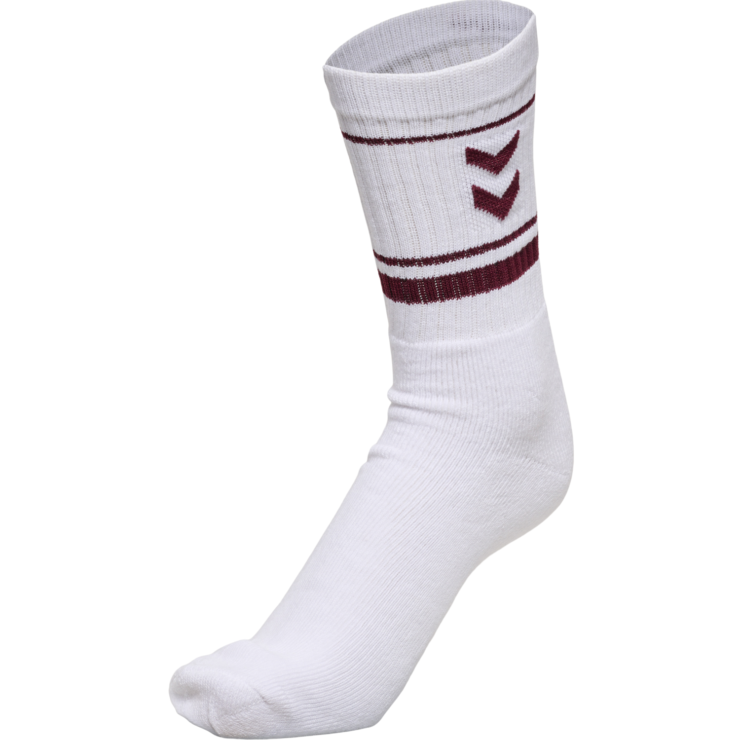 hmlSTRIPE CREW 3-PACK SOCKS, BURGUNDY, packshot