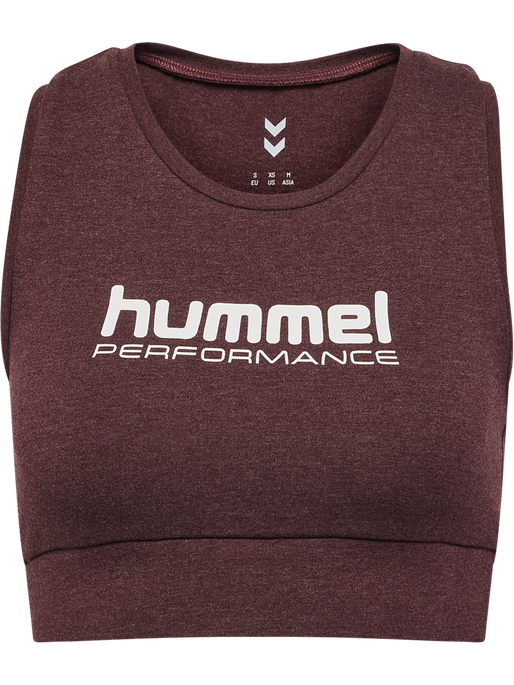 hmlPULSE LOGO LIGHT SUPPORT BRA, FUDGE MELANGE, packshot