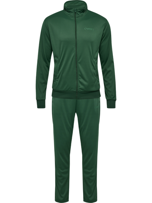hmlFELIX  POLY TRACKSUIT SET, DARK GREEN, packshot