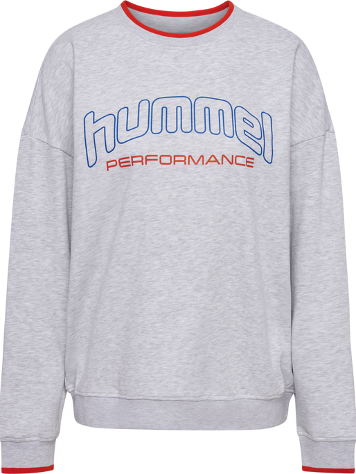 hmlFAST OVERSIZED CREW, LIGHT GREY MELANGE, packshot