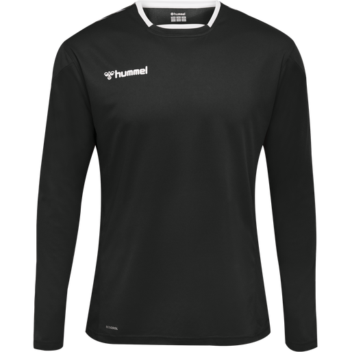 hmlAUTHENTIC POLY JERSEY L/S, BLACK/WHITE, packshot