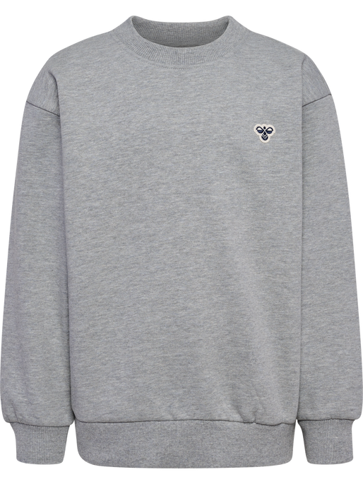 hmlJR LOOSE CREWNECK BEE, GREY MELANGE hmlJR LOOSE CREWNECK BEE, GREY MELANGE, packshot