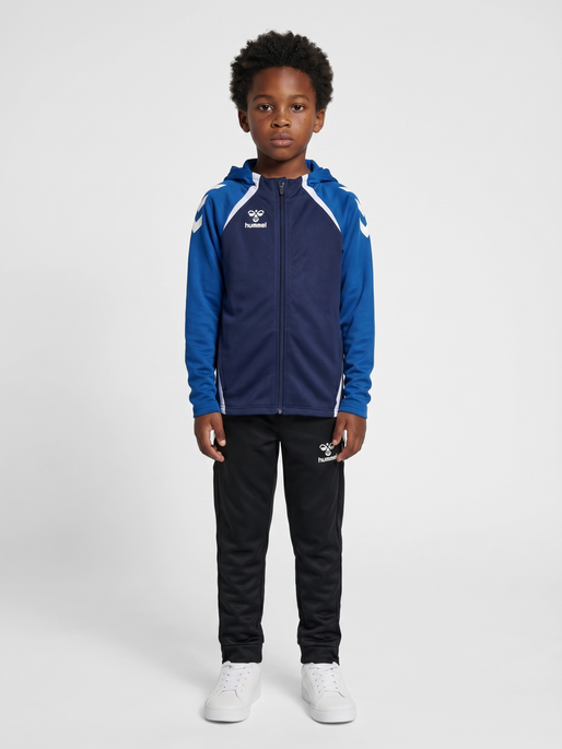 hmlLEAD 2.0 ZIP HOODIE KIDS, MARINE/TRUE BLUE, model