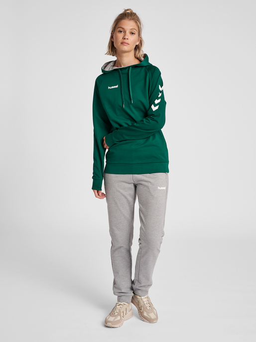 HUMMEL GO COTTON HOODIE WOMAN, EVERGREEN, model