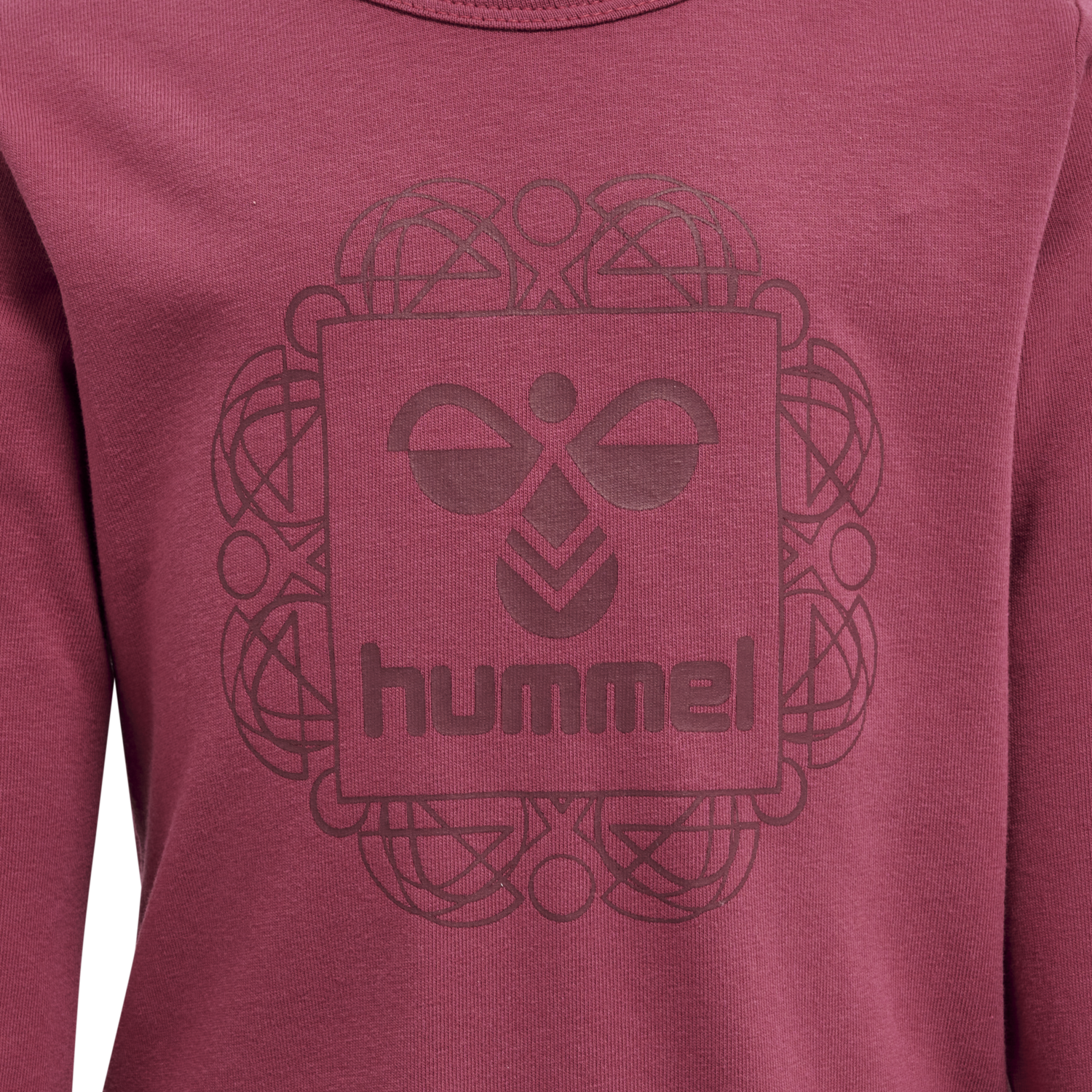 hmlHELGA T-SHIRT L/S, EARTH RED, packshot