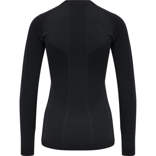 hmlCLEA SEAMLESS T-SHIRT L/S, BLACK MELANGE, packshot