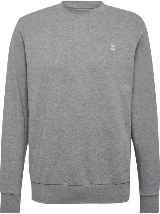 hmlPULSE SWEAT CREWNECK, GREY MELANGE, packshot