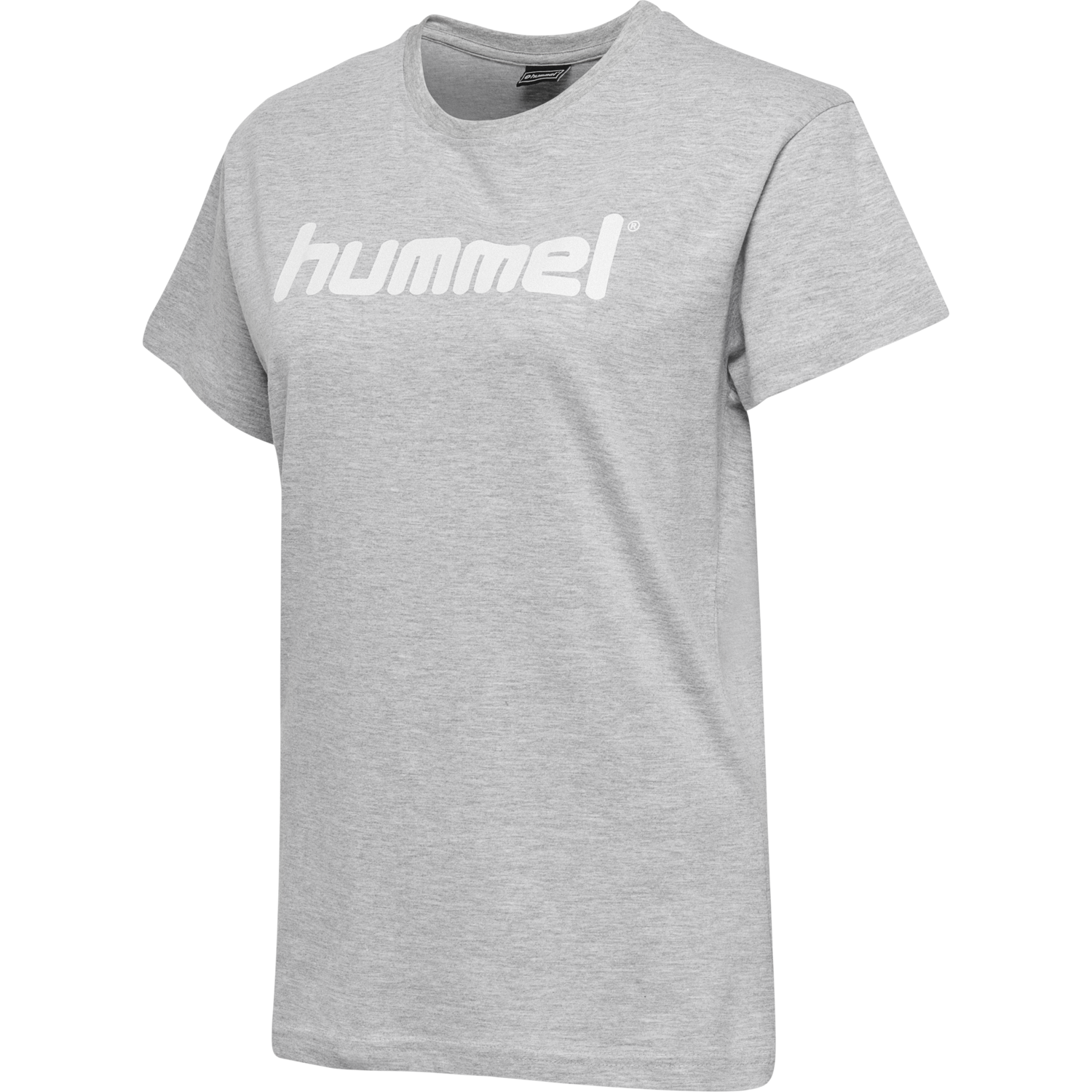 HUMMEL GO COTTON LOGO T-SHIRT WOMAN S/S, GREY MELANGE, packshot