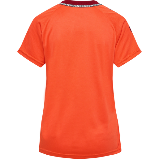 hmlONGRID POLY JERSEY S/S WO, NASTURTIUM/RHUBARB, packshot