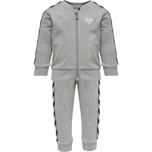 hmlBILLE TRACKSUIT, GREY MELANGE, packshot