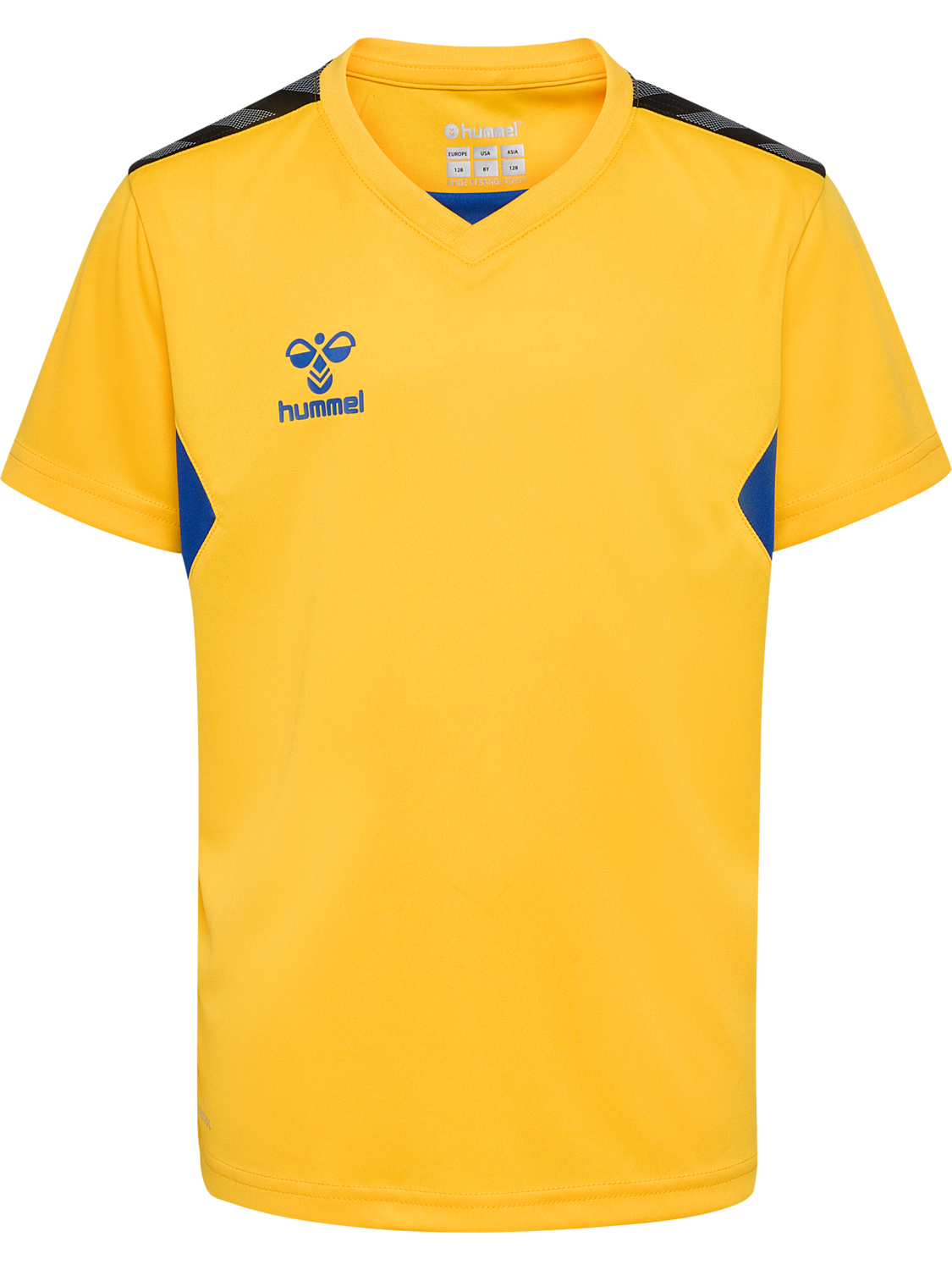 hmlAUTHENTIC PL JERSEY S/S KIDS, SPORTS YELLOW/TRUE BLUE, packshot