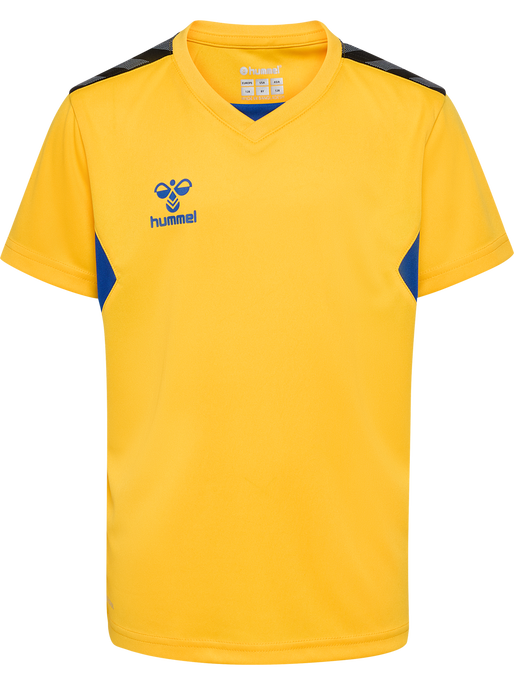 hmlAUTHENTIC PL JERSEY S/S KIDS, SPORTS YELLOW/TRUE BLUE, packshot