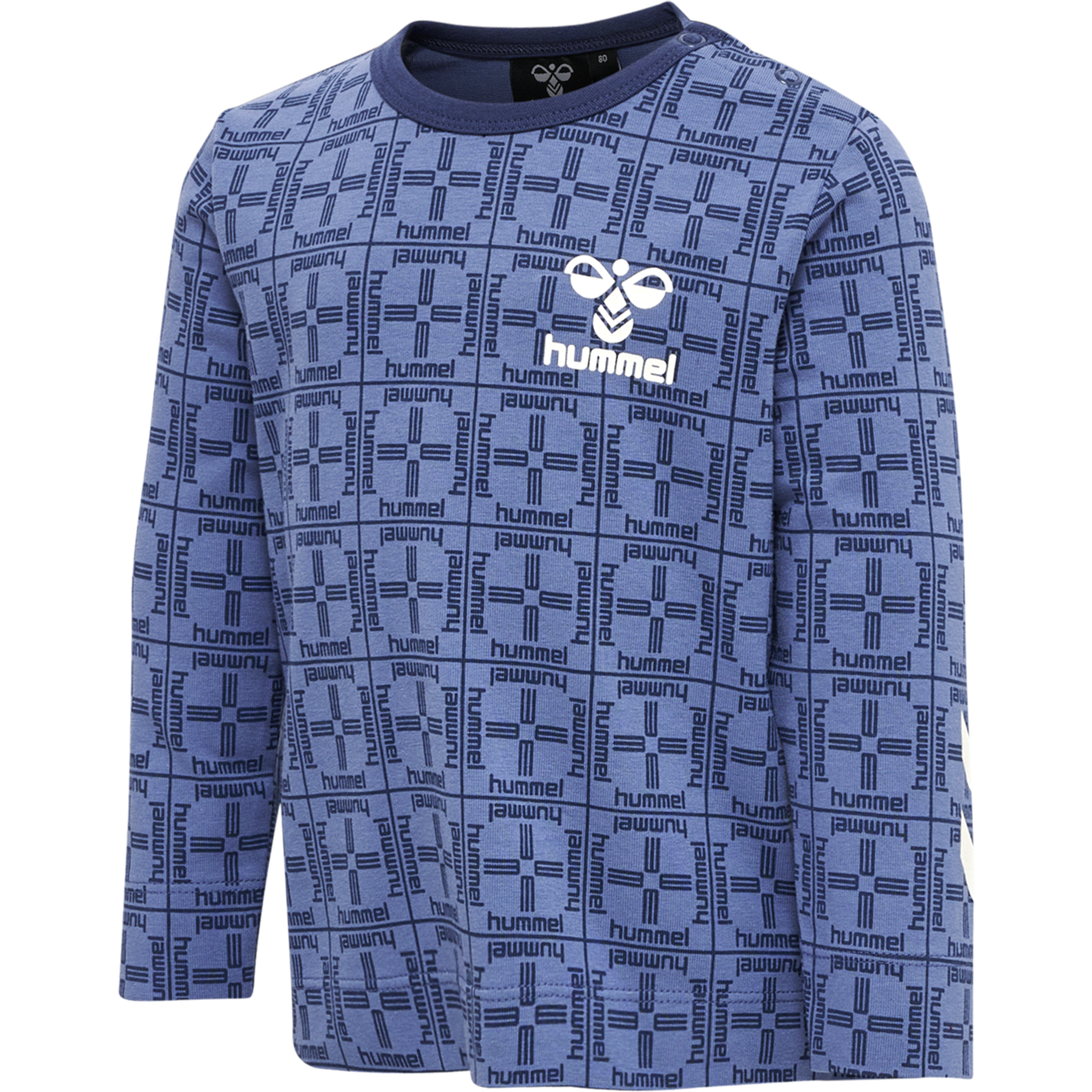 hmlCHECK T-SHIRT L/S, BLUE HORIZON, packshot