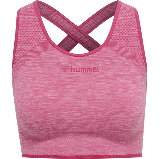 hmlMT UNA SEAMLESS SPORTS TOP, AZALEA PINK MELANGE, packshot