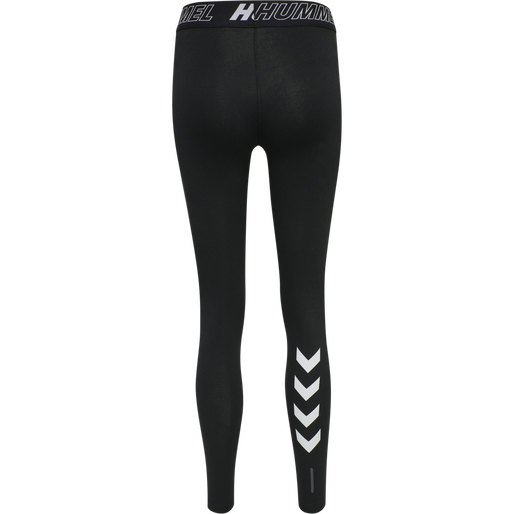 hmlTE MAJA MID WAIST COTTON TIGHTS, BLACK, packshot