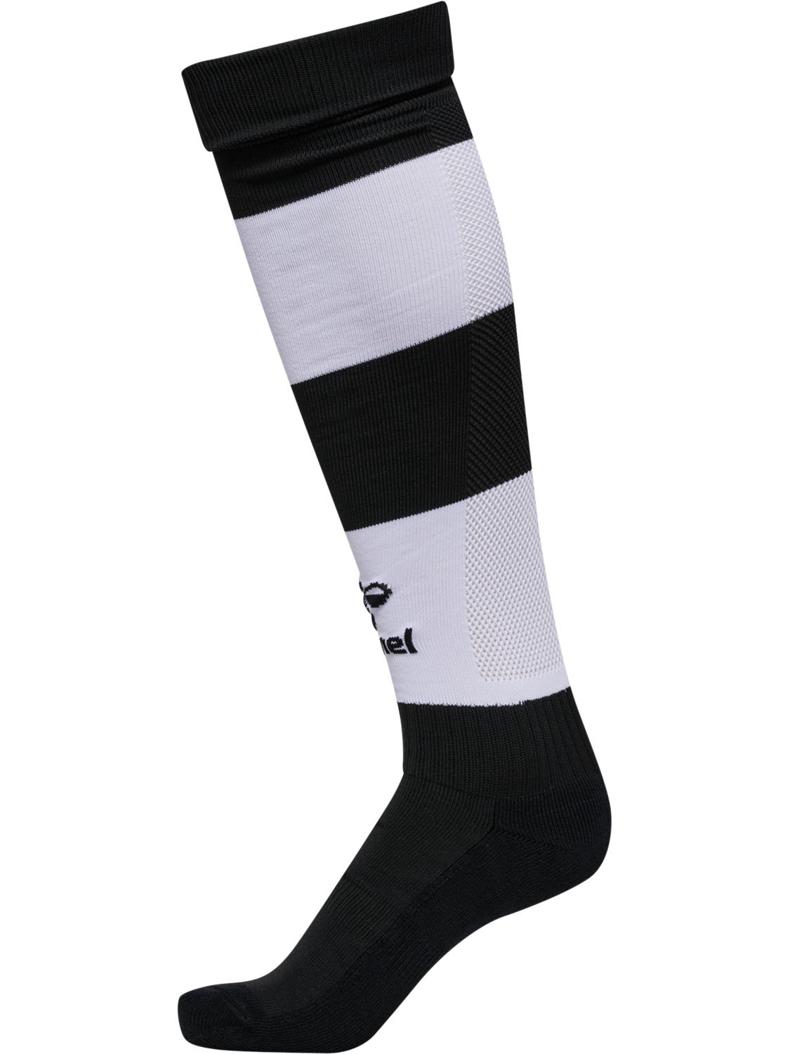 hmlESSENTIAL STRIPE FOOTBALL SOCKS, BLACK/WHITE, packshot