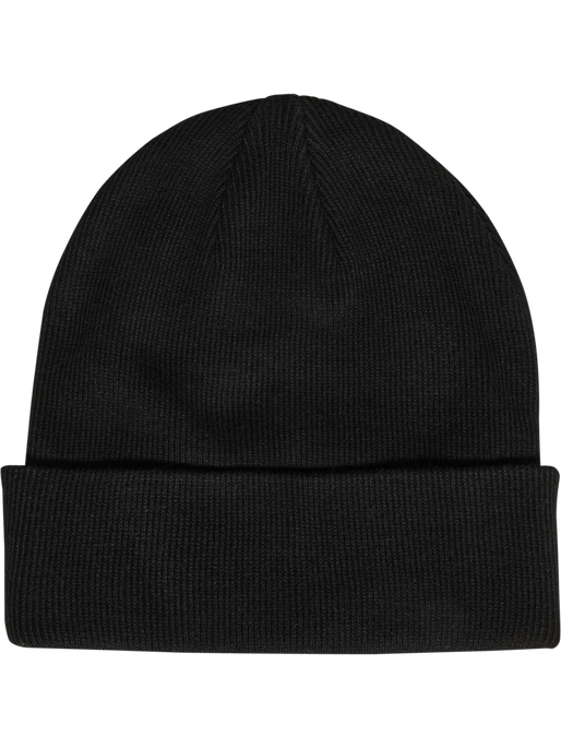 hmlROLIGAN KNITTED BEANIE, BLACK, packshot