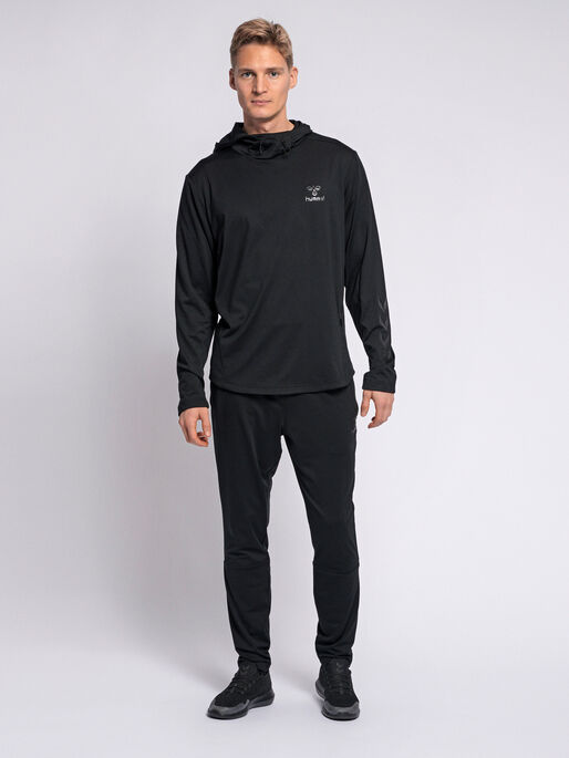 hmlASTON HOODIE, BLACK, model