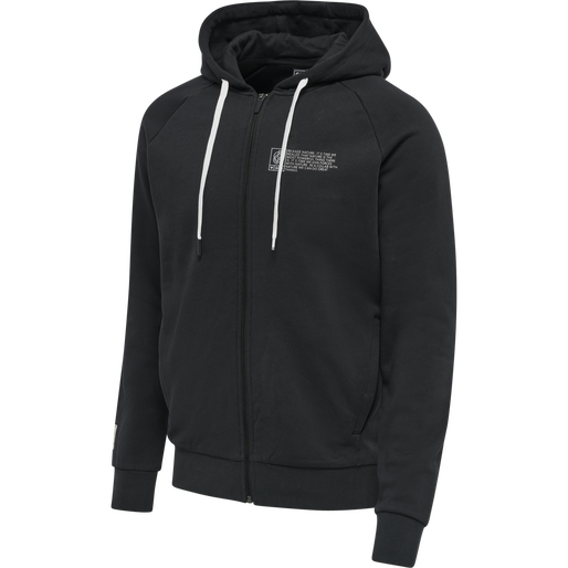 hmlGG12 SWEAT ZIP HOODIE, BLACK, packshot