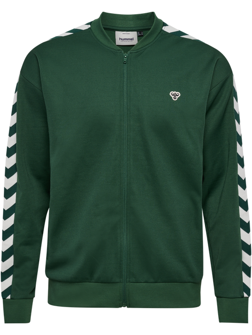 hmlARCHIVE REGULAR POLY ZIP JACKET, DARK GREEN, packshot